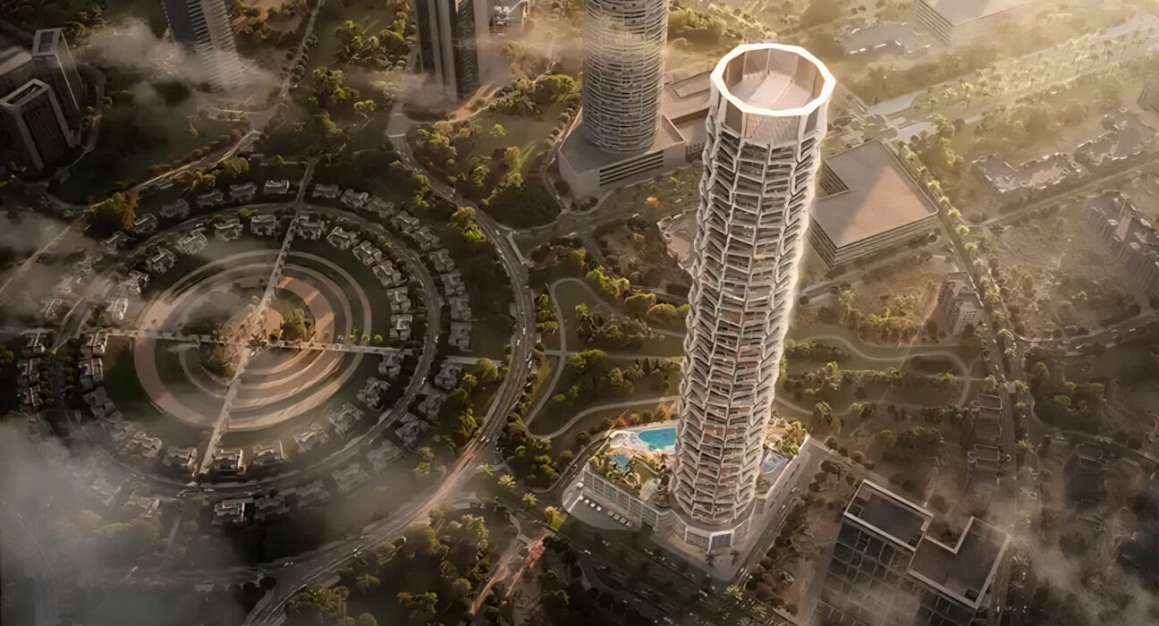 Binghatti Circle JVC Dubai exterior view of the tower