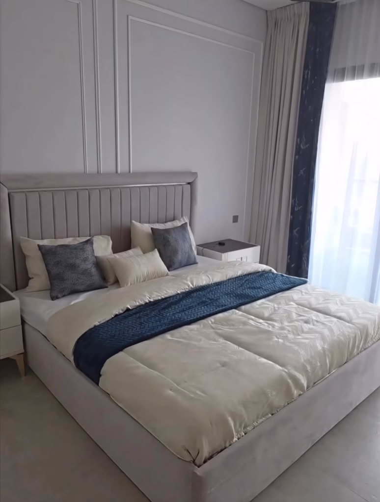Fully furnished duplex apartment in JVC living room with modern design
